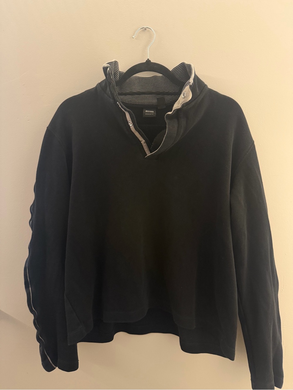 Boss Black Half-Snap Turtleneck Sweater